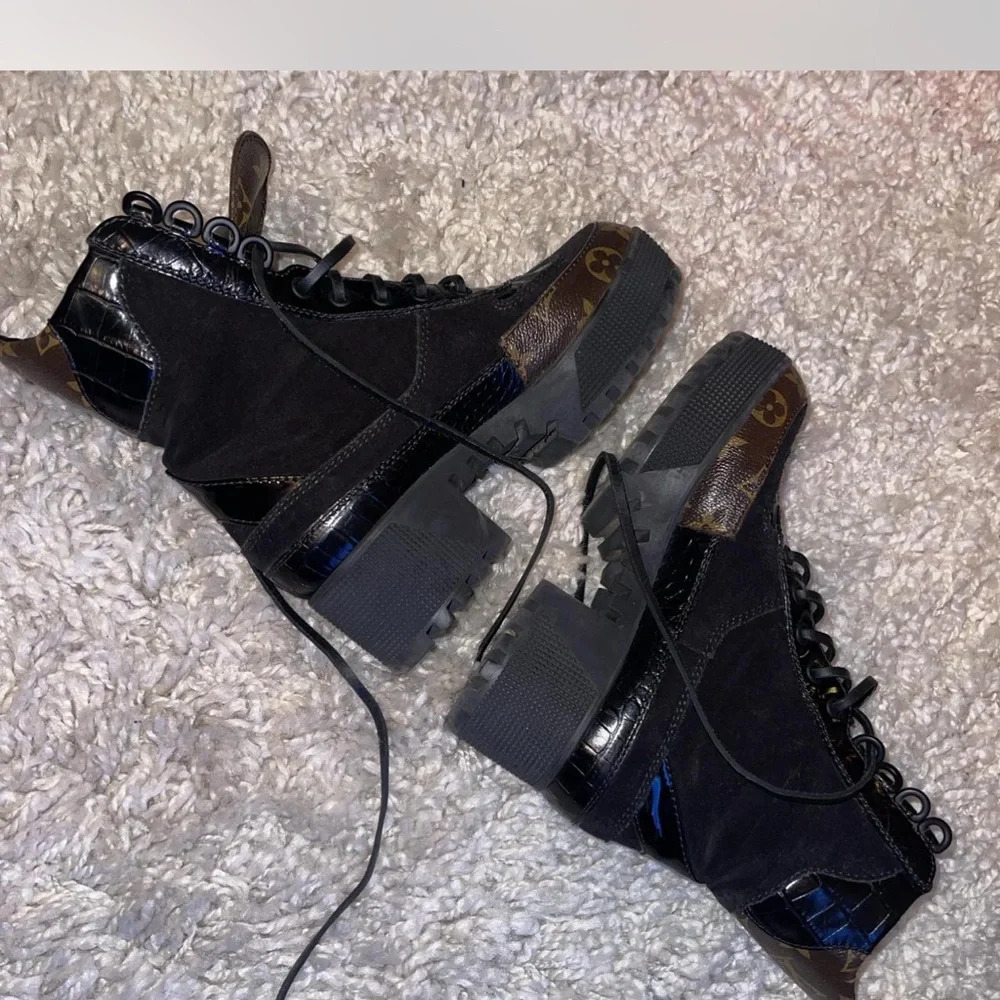Louis Vuitton Black and Brown Combat Boots - Picture 4 of 7